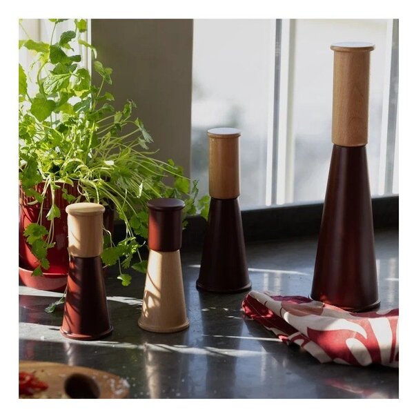 Czerwony/w naturalnym kolorze zestaw młynków do pieprzu i soli 2 szt. ceramiczny Gurken – Sagaform