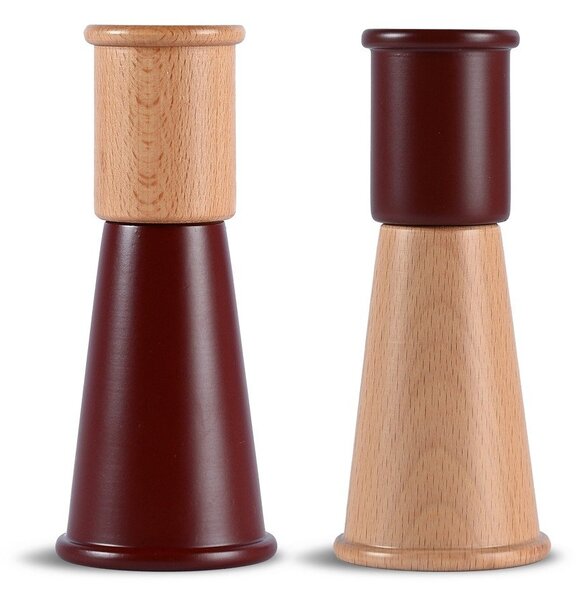 Czerwony/w naturalnym kolorze zestaw młynków do pieprzu i soli 2 szt. ceramiczny Gurken – Sagaform