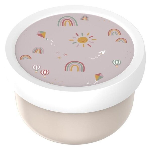 Beżowy plastikowy pojemnik śniadaniowy dla dzieci Sunshine & Rainbow – Mepal
