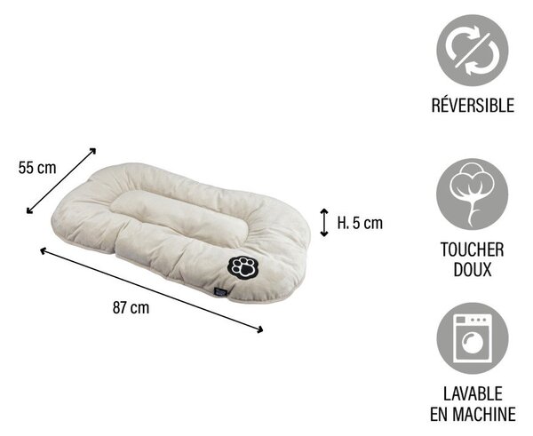 Beżowe zamszowe legowisko dla psów 87x55 cm Flakes – Love Story