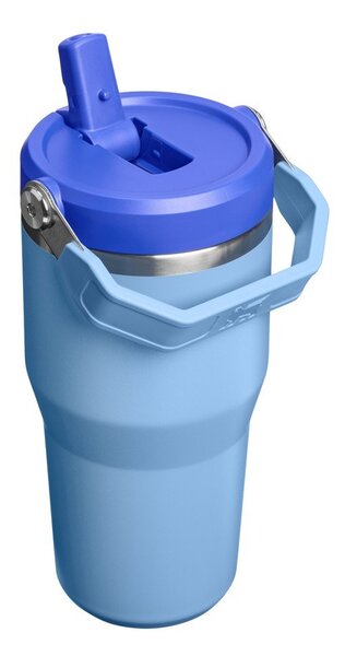 Niebieski termos ze stali nierdzewnej 600 ml IceFlow™ Flip Straw 2.0 Tumbler Blue Sky – Stanley