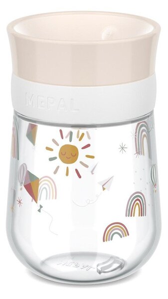 Beżowy plastikowy kubek dla dzieci 300 ml Sunshine & Rainbow – Mepal