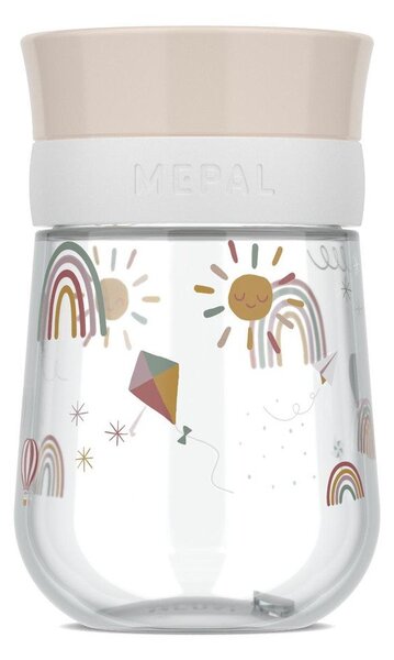 Beżowy plastikowy kubek dla dzieci 300 ml Sunshine & Rainbow – Mepal