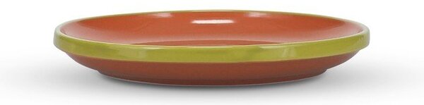 Zielony/pomarańczowy kamionkowy talerz deserowy ø 18 cm Duo – ONA