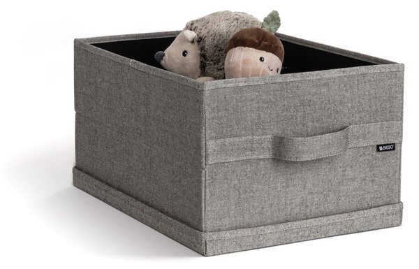 Szary tekstylny pojemnik z pokrywką 31x41x22 cm Soft Storage Medium – Bigso