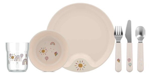 Plastikowy zestaw naczyń dla dzieci 6 szt. Sunshine & Rainbow – Mepal