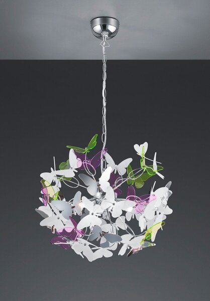Żyrandol dziecięcy z plastikowym kloszem ø 50 cm Butterfly – Reality