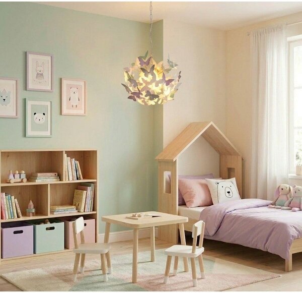 Żyrandol dziecięcy z plastikowym kloszem ø 50 cm Butterfly – Reality