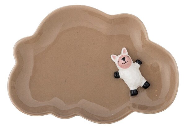 Brązowy kamionkowy talerz dla dzieci 14x20 cm Dolly – Bloomingville Mini