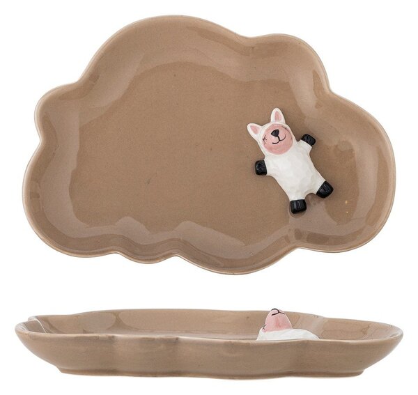 Brązowy kamionkowy talerz dla dzieci 14x20 cm Dolly – Bloomingville Mini