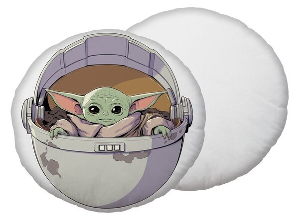 Poduszka dziecięca z mikropluszu ø 40 cm Star Wars "Mandalorian 02" – Jerry Fabrics