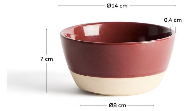 Bordowa ceramiczna miska Doren – Kave Home