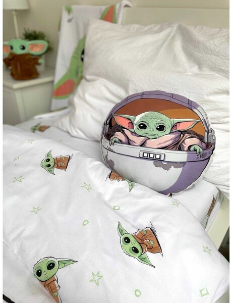 Poduszka dziecięca z mikropluszu ø 40 cm Star Wars "Mandalorian 02" – Jerry Fabrics