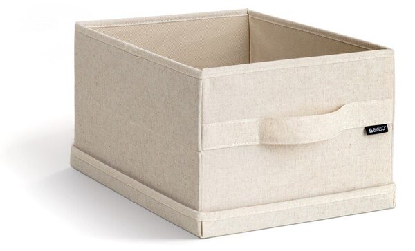 Beżowy tekstylny pojemnik z pokrywką 27x36x19 cm Soft Storage Small – Bigso