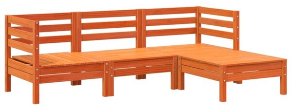 Zestaw Mebli Ogrodowych Komplet Wypoczynkowy Brązowy Drewno Na Taras Balkon Ogród