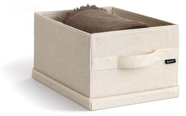 Beżowy tekstylny pojemnik z pokrywką 27x36x19 cm Soft Storage Small – Bigso