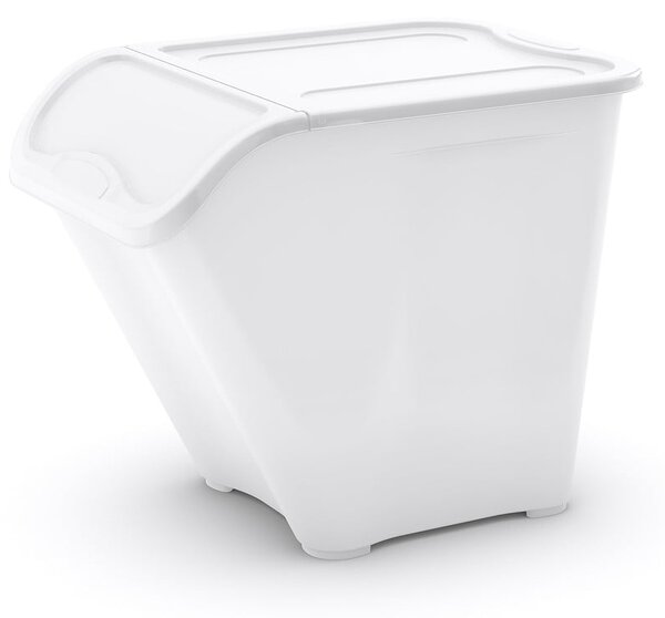 Biały plastikowy pojemnik z pokrywką 55x39x46 cm All In Box – KIS