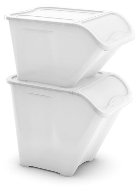 Biały plastikowy pojemnik z pokrywką 55x39x46 cm All In Box – KIS
