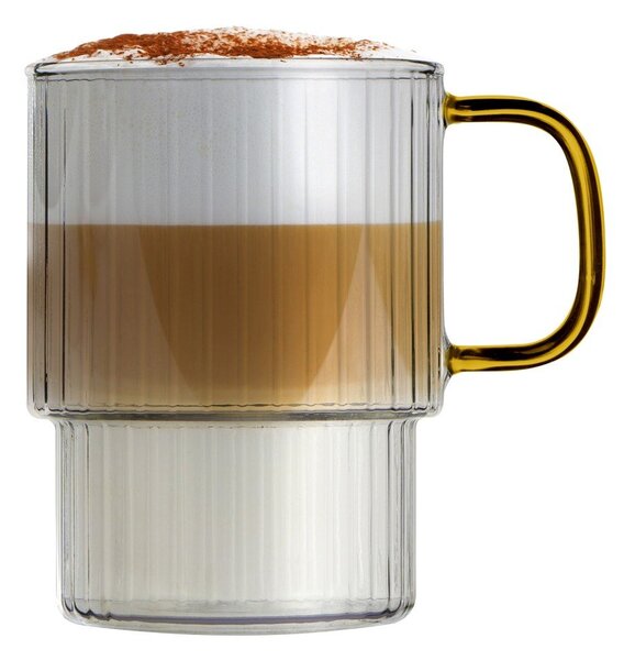 Żółte szklane kubki zestaw 2 szt. do cappuccino 350 ml Livio – Vialli Design