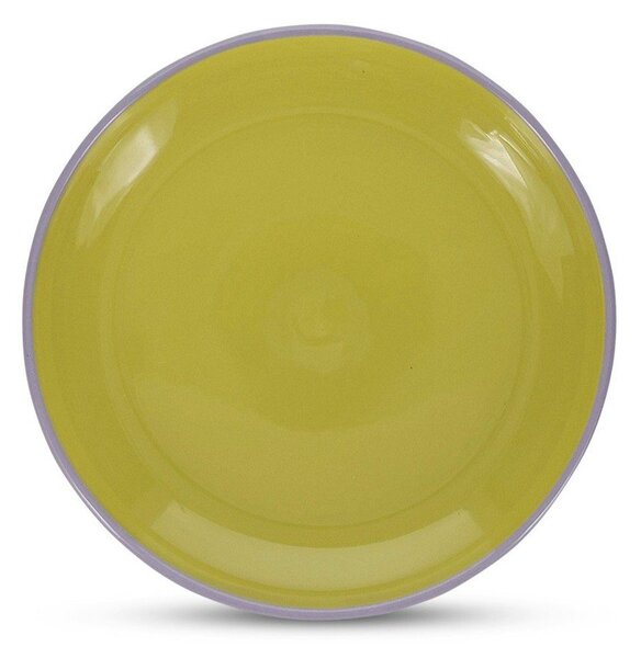 Zielony/fioletowy kamionkowy talerz deserowy ø 18 cm Duo – ONA
