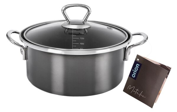 Garnek emaliowany z pokrywką 2,5 l Metalic – Orion