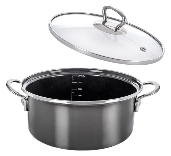 Garnek emaliowany z pokrywką 2,5 l Metalic – Orion