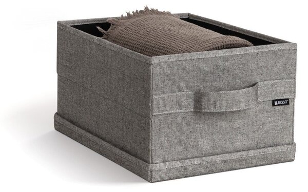 Szary tekstylny pojemnik z pokrywką 27x36x19 cm Soft Storage Small – Bigso
