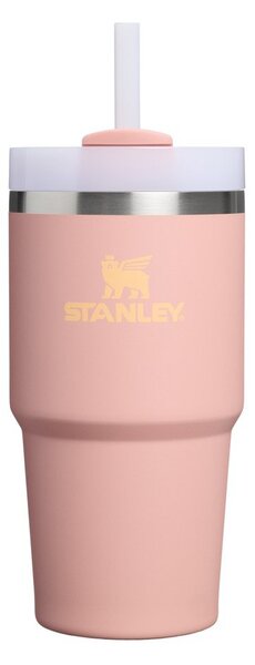 Brzoskwiniowy termos ze stali nierdzewnej ze słomką 600 ml Quencher H2.O FlowState™ Tumble Peach Rose – Stanley
