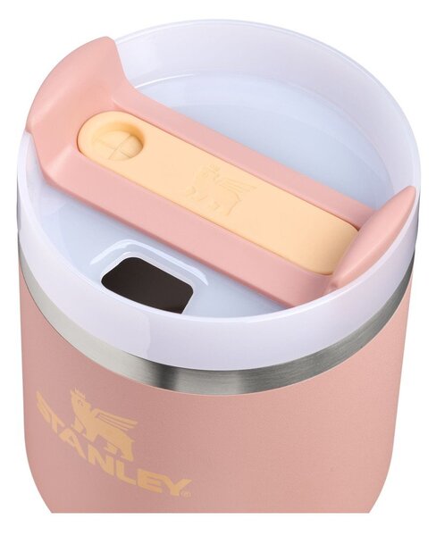Brzoskwiniowy termos ze stali nierdzewnej ze słomką 600 ml Quencher H2.O FlowState™ Tumble Peach Rose – Stanley