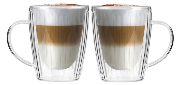 Szklane kubki zestaw 2 szt. do cappuccino 250 ml Livio Duo – Vialli Design