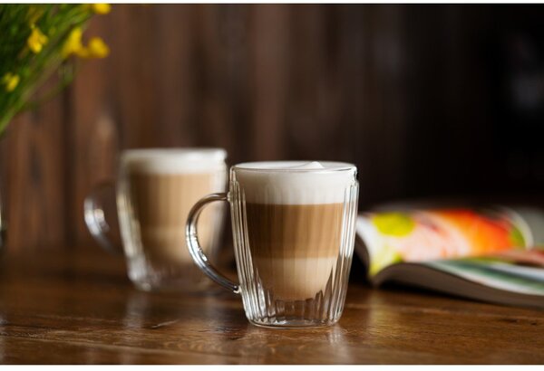 Szklane kubki zestaw 2 szt. do cappuccino 250 ml Livio Duo – Vialli Design