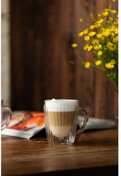 Szklane kubki zestaw 2 szt. do cappuccino 250 ml Livio Duo – Vialli Design