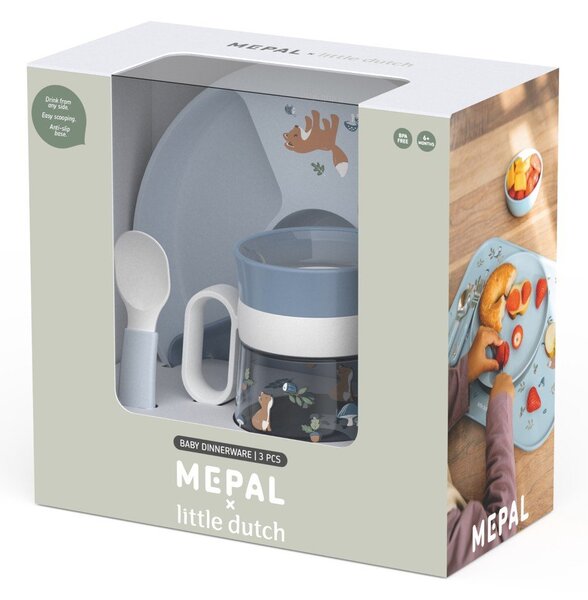 Plastikowy zestaw naczyń dla dzieci 3 szt. Forest Friends by Little Dutch – Mepal