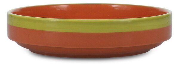 Zielony/pomarańczowy głęboki kamionkowy talerz ø 21 cm Duo – ONA