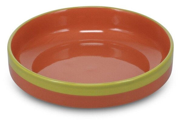 Zielony/pomarańczowy głęboki kamionkowy talerz ø 21 cm Duo – ONA