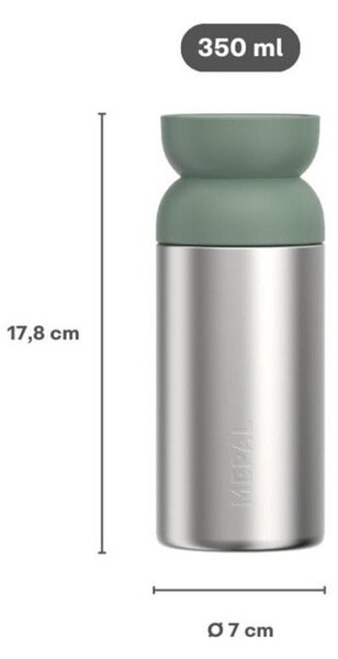Kubek termiczny ze stali nierdzewnej w kolorze srebra/szałwiowy 350 ml Ellipse – Mepal