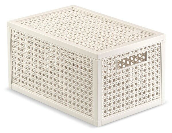 Kremowy pojemnik z pokrywką z plastiku z recyklingu 19x30x15 cm Kaya – Curver