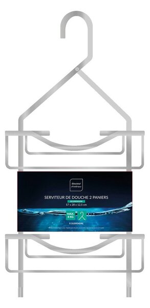 Wisząca aluminiowa półka łazienkowa w kolorze srebra z połyskiem Filaire Aluminium – douceur d'intérieur