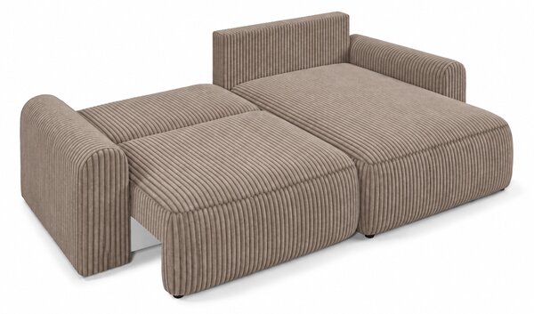 Rozkładany narożnik dwustronny do L NORDEN TILIA 250x140 cm, jasnobrązowy