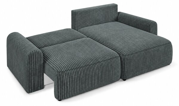 Rozkładana dwustronna sofa narożna do L NORDEN TILIA 250x140 cm, szaroniebieska