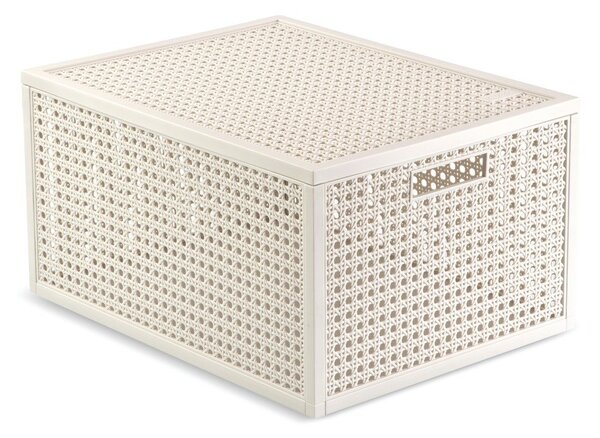 Kremowy pojemnik z pokrywką z plastiku z recyklingu 30x38x21 cm Kaya – Curver