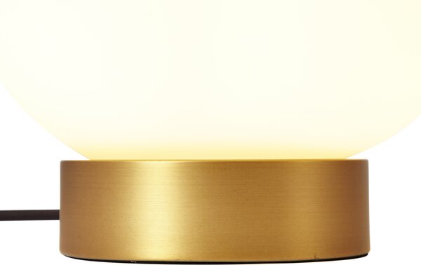 Designerska lampa stołowa mosiężna ze szkłem opalowym - Sally