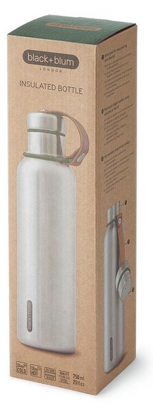 Butelka termiczna ze stali nierdzewnej w kolorze srebra 750 ml – Black + Blum