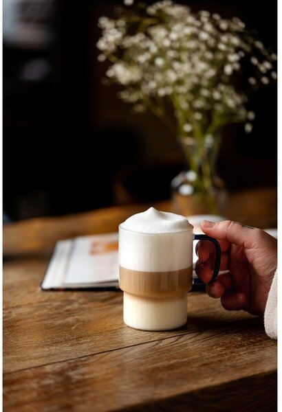 Niebieskie szklane kubki zestaw 2 szt. do cappuccino 350 ml Livio – Vialli Design