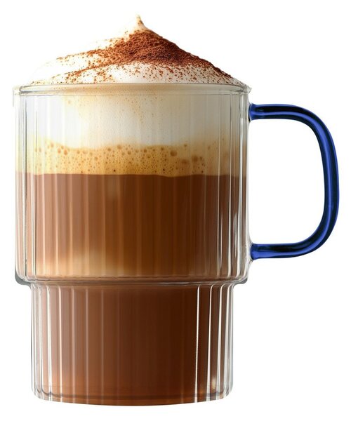 Niebieskie szklane kubki zestaw 2 szt. do cappuccino 350 ml Livio – Vialli Design