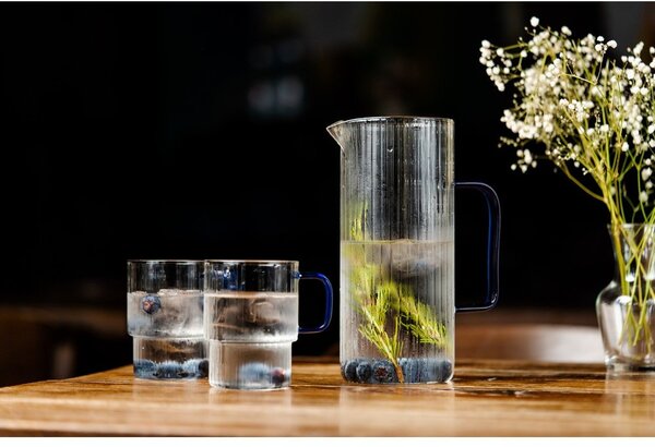 Niebieskie szklane kubki zestaw 2 szt. do cappuccino 350 ml Livio – Vialli Design