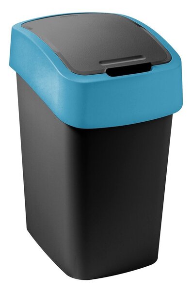 Czarny/niebieski plastikowy kosz na śmieci do segregacji odpadów 9 l Flip Bin – Curver