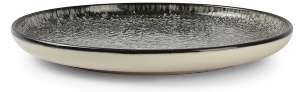 Czarny/kremowy kamionkowy talerz deserowy ø 20 cm Gravel – ONA