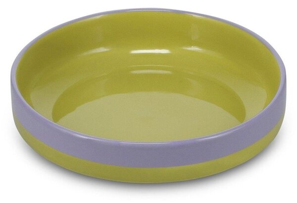 Zielony/fioletowy głęboki kamionkowy talerz ø 21 cm Duo – ONA