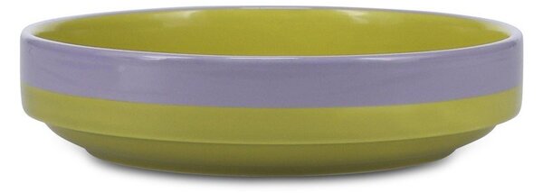 Zielony/fioletowy głęboki kamionkowy talerz ø 21 cm Duo – ONA